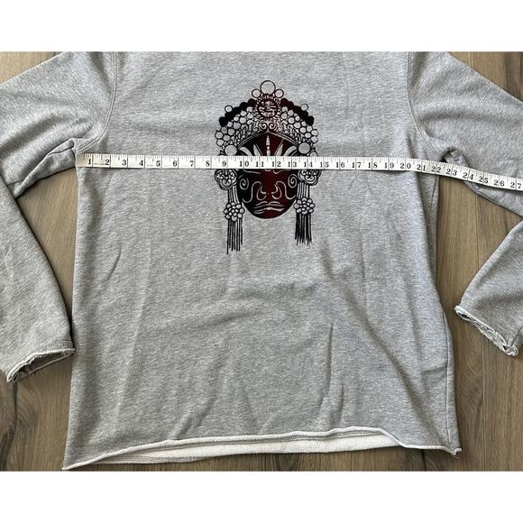 Vintage Hong-Kong Goods Of Desire Gray Sweatshirt Womens Large Y2K Rolled Hem - Picture 3 of 5